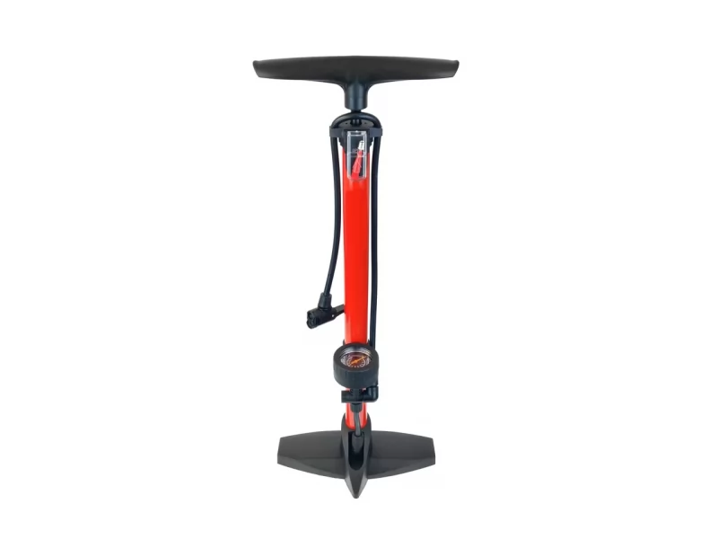 Pompa metalica pentru umflat roti, manometru presiune, lungime furtun 65 cm