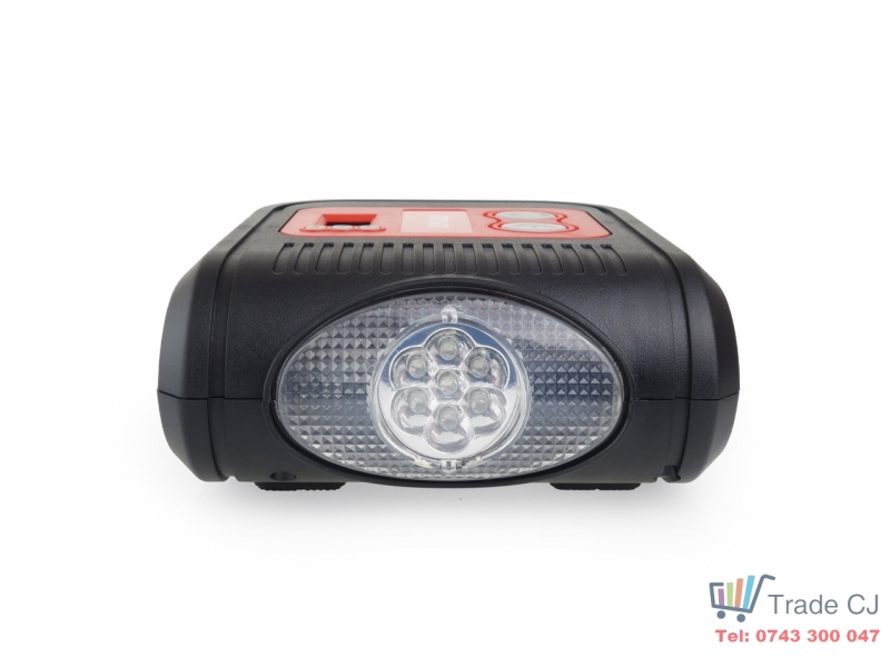 Compresor auto digital, cu lanterna LED si manometru incorporat si geanta transport