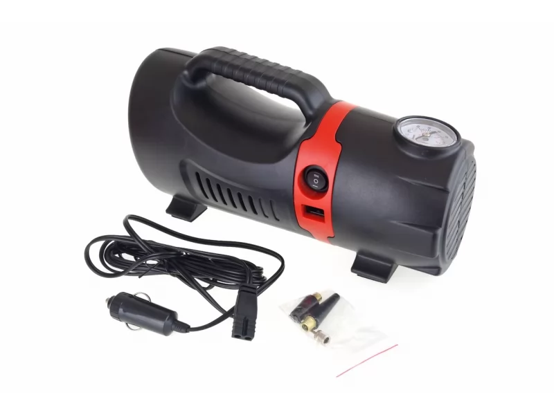 Compresor auto, alimentare 12V 220V.max 10 bar, manometru integrat, accesorii incluse