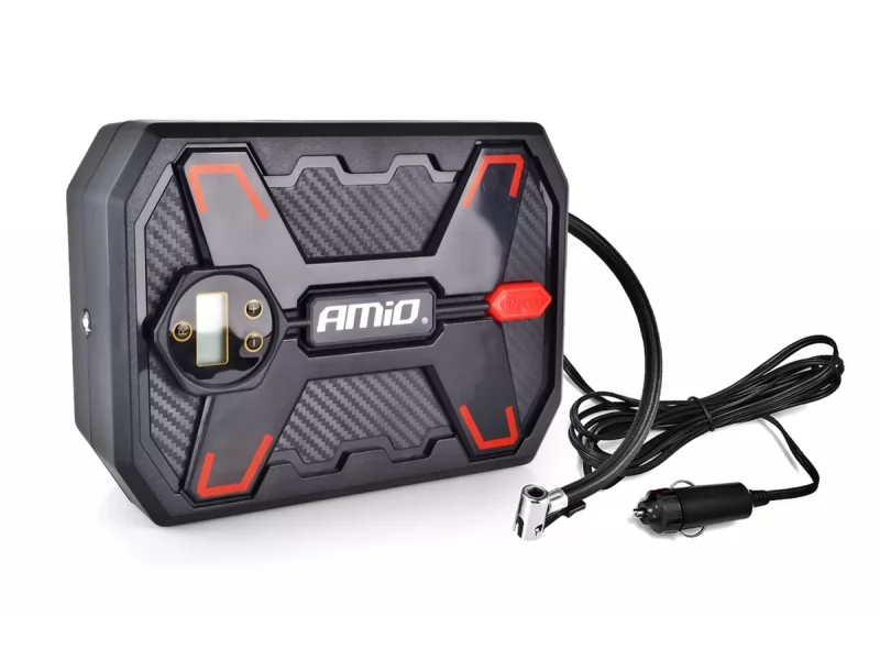 Compresor aer 12V, 10bar, digital cu lanterna cu LED si adaptori 02384 Amio