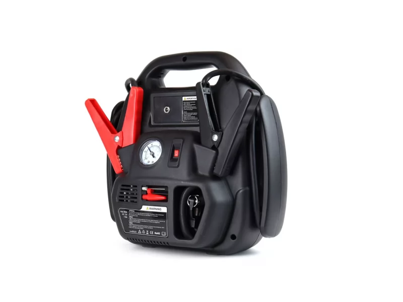 Robot pornire cu 4 functii, max 900 A, jumpstarter, powerbank, compresor si lanterna