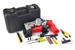 Compresor auto profesional, 2 cilindri, alimentare 12V, 60l min in cutie transport plastic