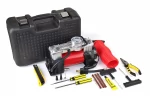 Compresor auto profesional, 2 cilindri, alimentare 12V, 60l min in cutie transport plastic