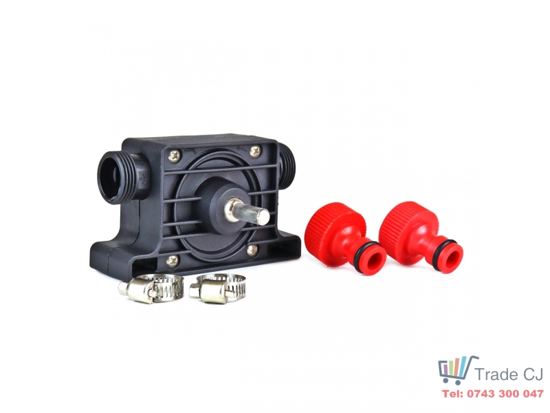Pompa transfer lichide pentru bormasina, sistem prindere furtun 1 2, 40l min, coliere metalice