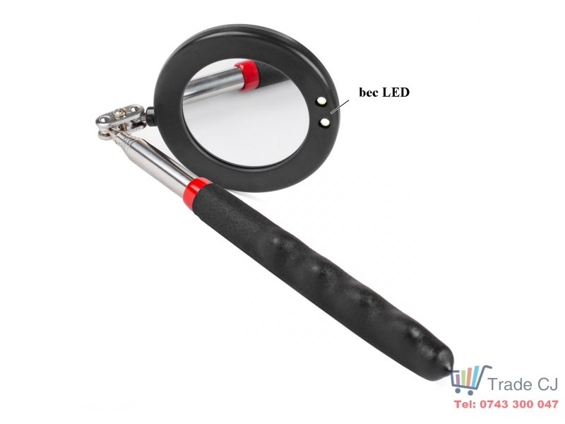 Oglinda telescopica 280 - 870 mm cu becuri LED pentru inspectie auto