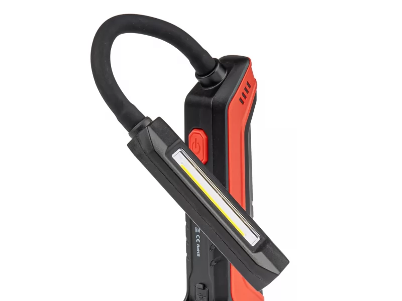 Lanterna de lucru portabila LED, reincarcabila prin USB, prindere magnetica, flexibila, cu 3 moduri de iluminare