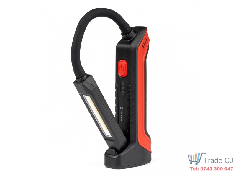 Lanterna de lucru portabila LED, reincarcabila prin USB, prindere magnetica, flexibila, cu 3 moduri de iluminare