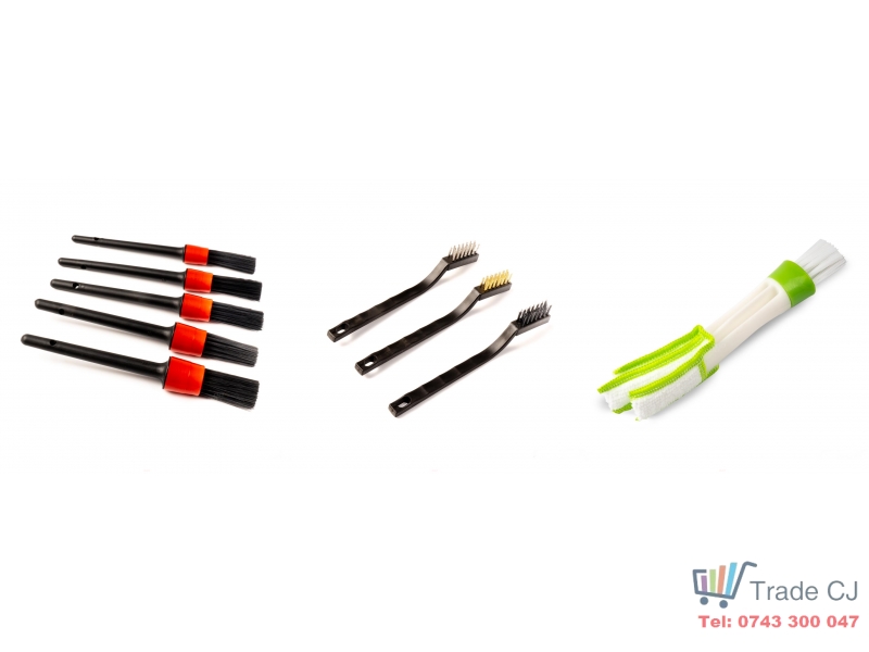 Set pensule si perii pentru detailing, 9 bucati