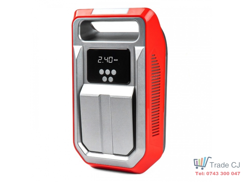 Compresor auto 120W, 25l min, alimentare 12V, afisaj digital, lampa LED, cablu 3 metri