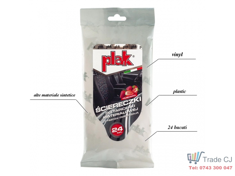 Servetele umede pentru bord, vinil si materiale plastice Strawberry, 24 buc