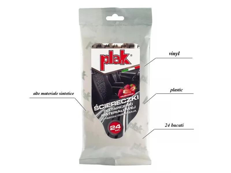 Servetele umede pentru bord, vinil si materiale plastice Strawberry, 24 buc