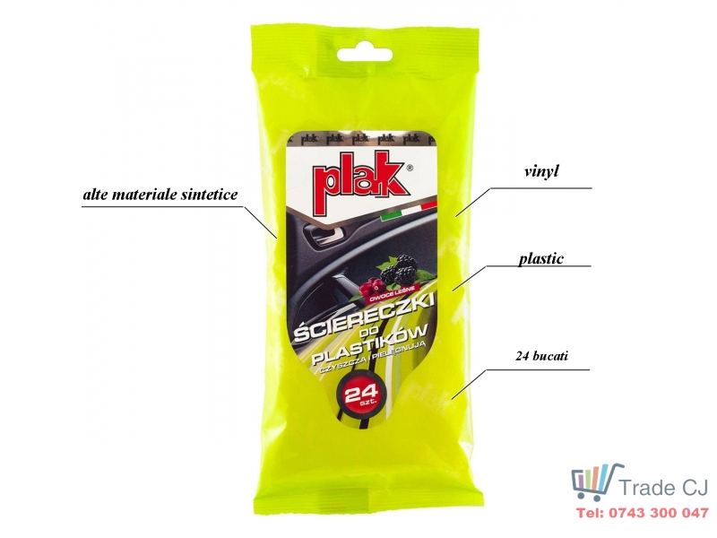 Servetele umede pentru bord, vinil si materiale plastice Forest Fruits, 24 buc