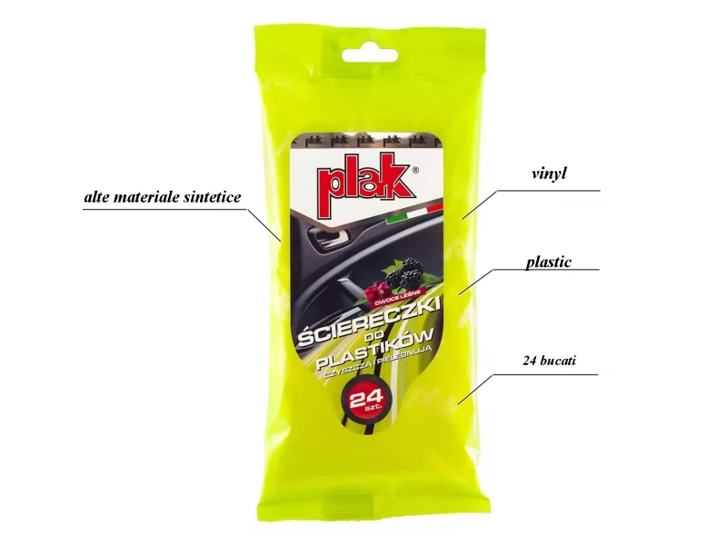 Servetele umede pentru bord, vinil si materiale plastice Forest Fruits, 24 buc