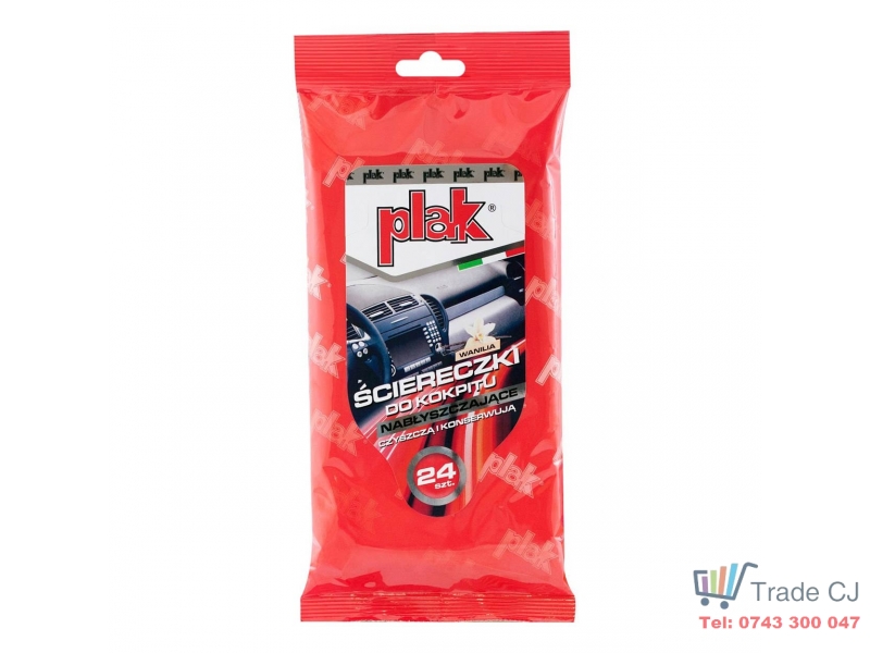 Servetele umede pentru bord, vinil si materiale plastice Vanilla, 24 buc