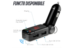 Modulator FM auto cu design pliabil reglabil, Bluetooth pentru redare muzica wireless si apeluri hands-free, microfon integrat pentru convorbiri clare, 2 porturi USB-A pentru incarcare simultana si re