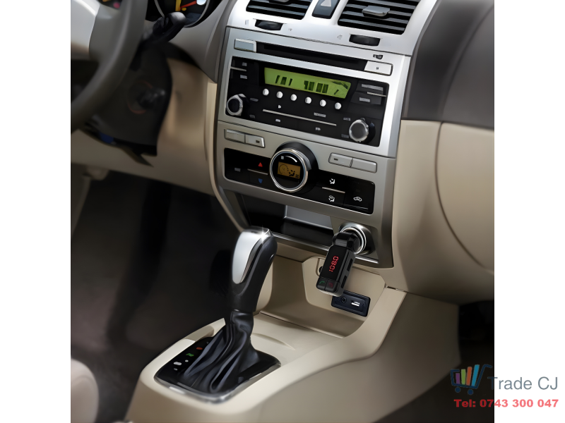 Modulator FM auto cu design pliabil reglabil, Bluetooth pentru redare muzica wireless si apeluri hands-free, microfon integrat pentru convorbiri clare, 2 porturi USB-A pentru incarcare simultana si re