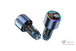 Modulator FM universal cu Bluetooth, redare muzica wireless, apeluri hands-free, port USB-A si port USB-C pentru incarcare rapida, compatibil Android si iOS, alimentare 12, 24 V