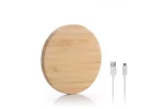 Incarcator wireless Wirber01 pentru telefon, lemn bambus, alimentare USB
