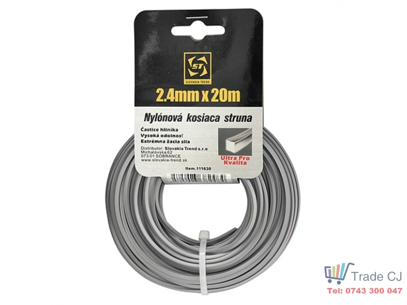 Fir trimmer motocoasa ADQ 2.4 mm,patrat,lungime 20m
