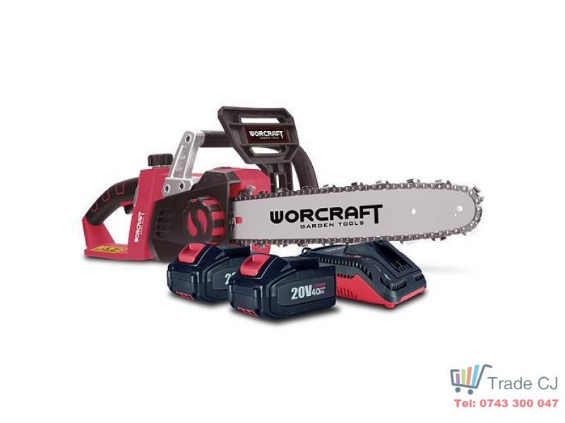 Drujba (fierastrau) cu lant cu 2 acumulatori,Worcraft,lama 35cm,2x20V 4Ah