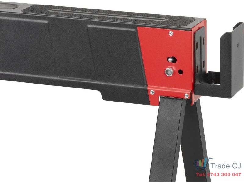 Capra profesionala de lucru, pliabila, reglabila pe inaltime 61-85 cm, suport taiere lemn si materiale, sarcina maxima 600 kg, pentru atelier, constructii, bricolaj