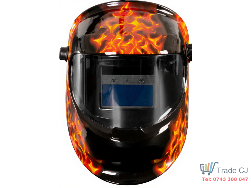 Masca de sudura automata SkullFlame, autodark, alimentare solara si baterie, filtru 110x90x9 mm, protectie UV IR, reglaj sensibilitate, pentru sudura MMA MIG MAG TIG