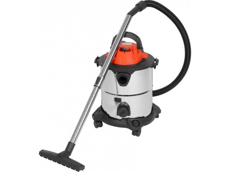 Aspirator industrial umed-uscat, 1200 W, rezervor inox 20 L, aspirare lichide, functie suflare, 18 kPa, accesorii incluse