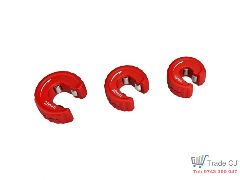 Set 3 dispozitive cu role pentru taiat tevi cupru aluminiu, 15-22-28 mm