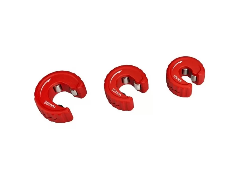 Set 3 dispozitive cu role pentru taiat tevi cupru aluminiu, 15-22-28 mm