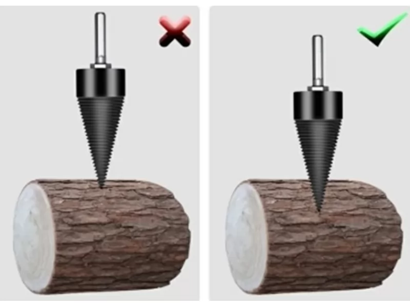 Dispozitiv pentru despicat busteni tip con metalic spiralat, prindere SDS+, diametru 35 mm, lungime 120 mm