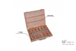 Set 12 dalti profesionale pentru sculptura in lemn si tamplarie, maner lemn fag, cutie transport lemn