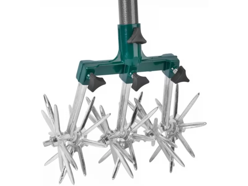 Cultivator manual, coada telescopica din metal 120 cm, 6 roti stelate