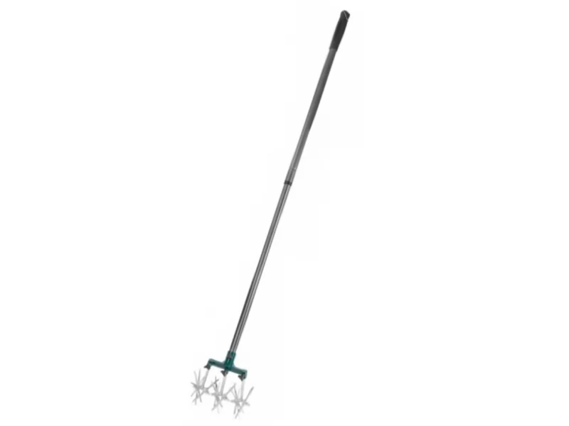 Cultivator manual, coada telescopica din metal 120 cm, 6 roti stelate