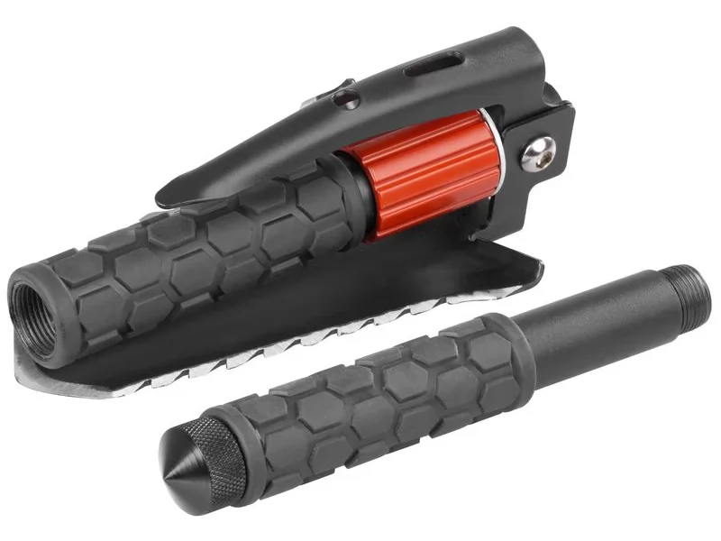 Lopata tactica pliabila multifunctionala, 8 functii, amnar pentru aprindere foc, spargator geam, husa transport, camping, pescuit si drumetii, 36 cm