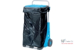 Suport pentru saci de gunoi cu roti pentru gradina, carucior transport max 50 kg 120 l