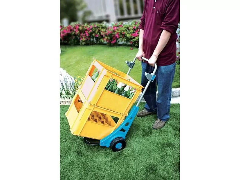 Suport pentru saci de gunoi cu roti pentru gradina, carucior transport max 50 kg 120 l