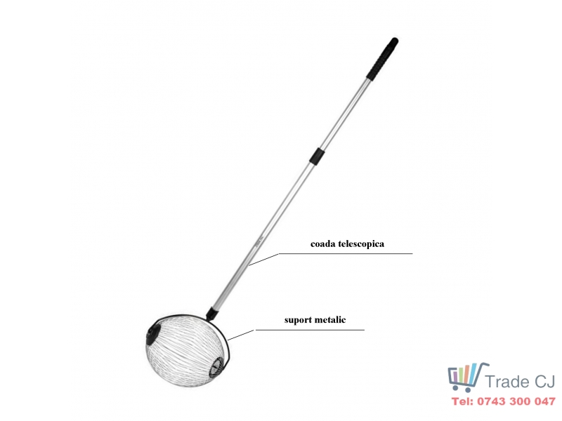 Dispozitiv pentru cules fructe si nuci, coada telescopica 80-120 cm