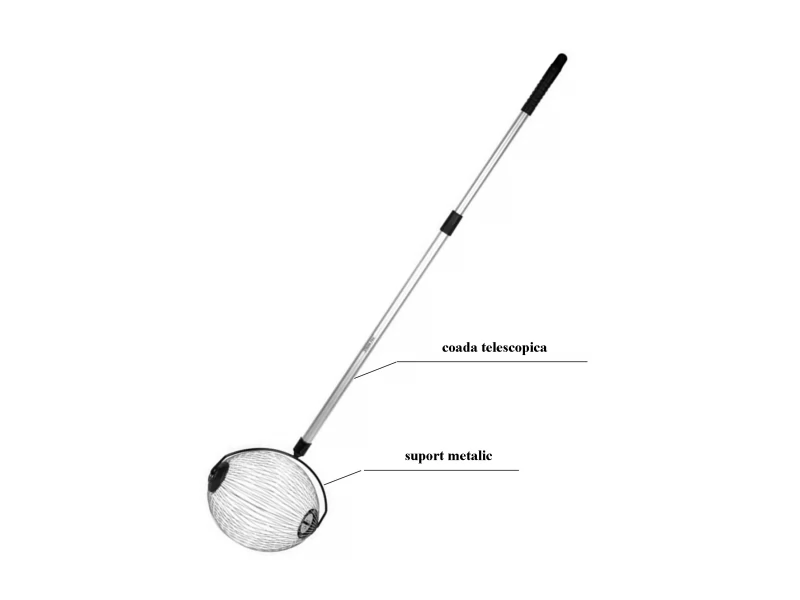 Dispozitiv pentru cules fructe si nuci, coada telescopica 80-120 cm