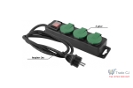 Prelungitor de exterior cu intrerupator si 3 prize, lungime 3 m, max 3680 W 16 A
