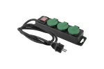 Prelungitor de exterior cu intrerupator si 3 prize, lungime 8 m, max 3680 W 16 A