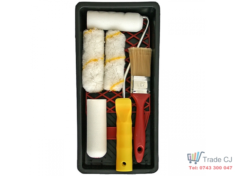 Set pentru vopsit si zugravit cu tava, gratar, trafalet cu 4 rezerve 100mm si pensula