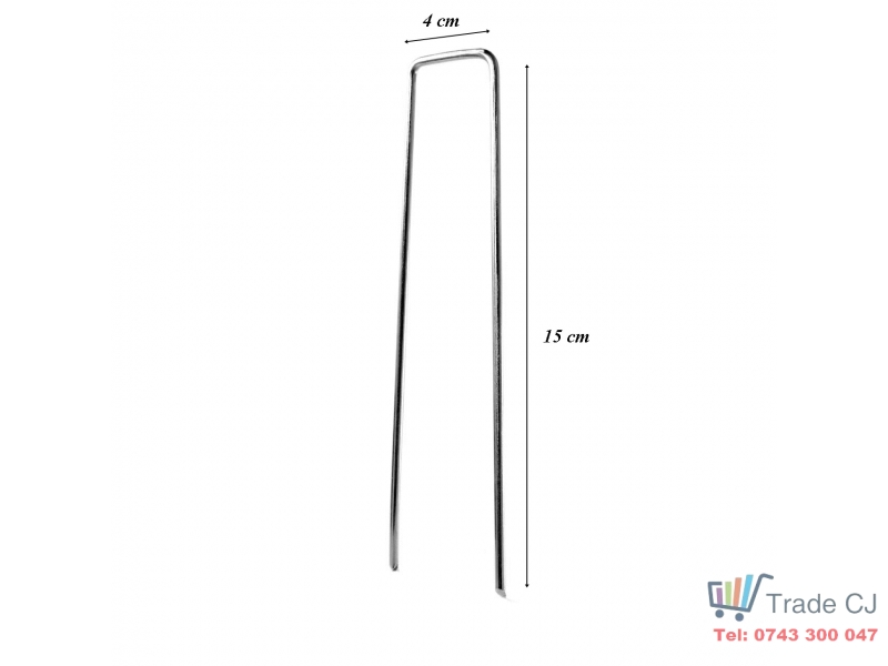 Set 40 bucati cuie metalice pentru fixare folie antiburuieni 4x15cm