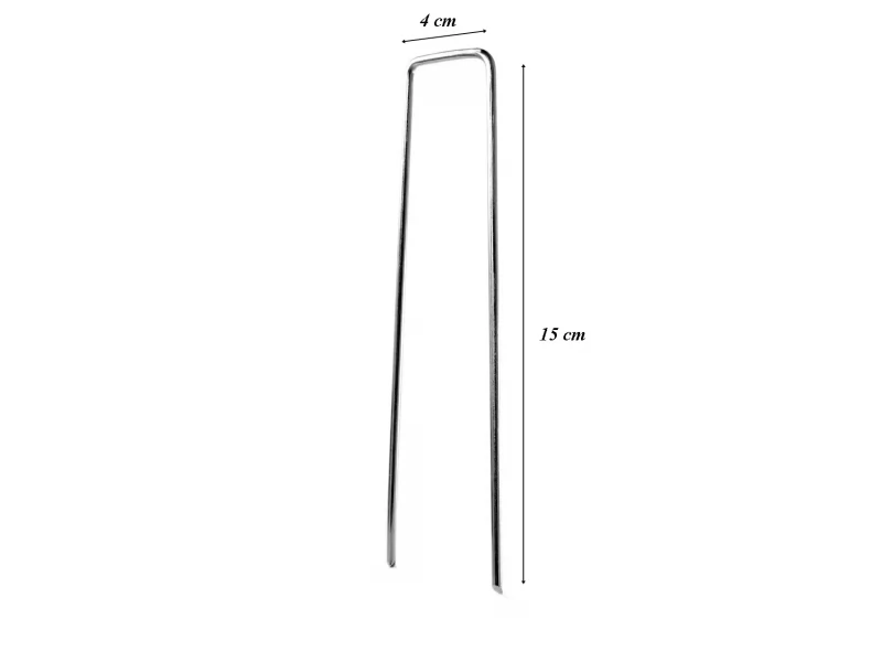 Set 40 bucati cuie metalice pentru fixare folie antiburuieni 4x15cm