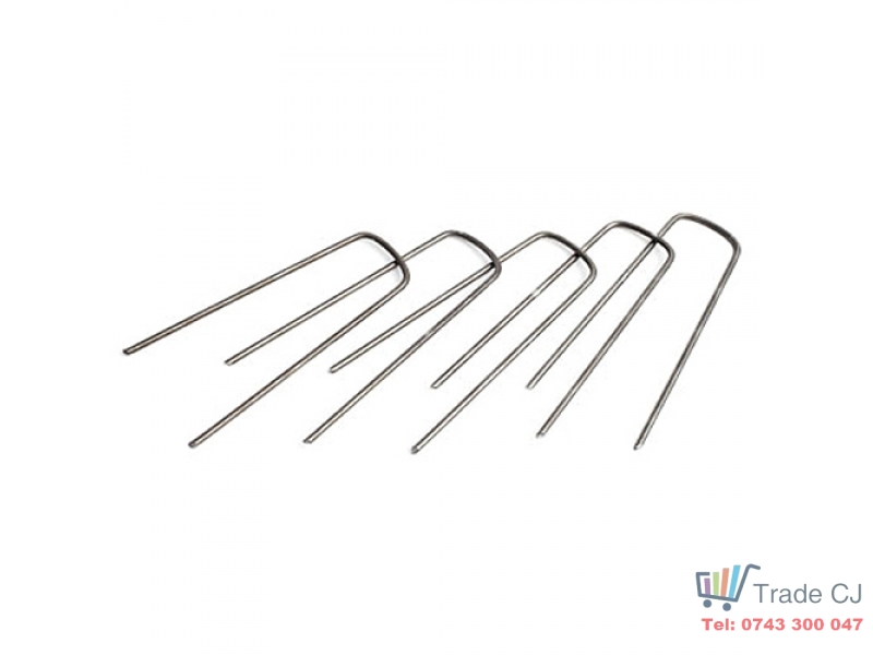 Set 40 bucati cuie metalice pentru fixare folie antiburuieni 4x15cm