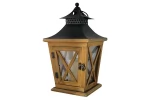 Felinar terasa din lemn cu LED,19x19x36 cm,3 x AAA