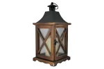 Felinar terasa din lemn cu LED,16x16x35 cm,3 x AAA