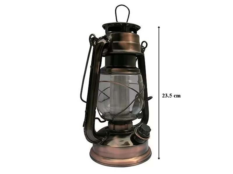 Felinar vintage terasa cu 12 LED, 15x11,5x23.5 cm, baterii incluse