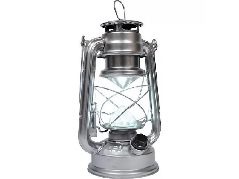 Felinar cu 12 LED, metalic, pentru interior exterior, baterii incluse