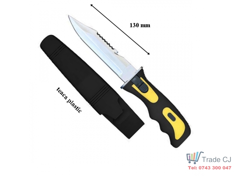Cutit pentru pescuit, lungime totala 25 cm, teaca protectie plastic