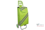Carucior cumparaturi Green, PE PVC, max 30 kg, dimensiune 35 x 30 x 96 cm, benzi reflectorizante